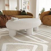 Gaynes - Modern Off-White Fabric Bench — view 3