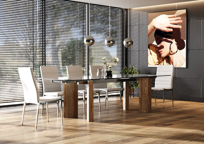 Helena - Modern Extendable Glass Dining Table - Large — view 5