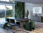 June - Modern Dark Grey & Walnut Dining Table — view 2
