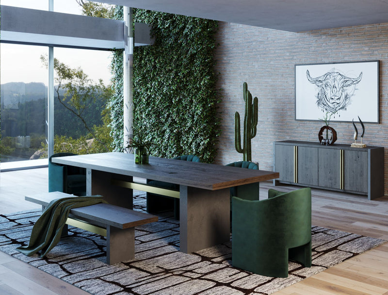 June - Modern Dark Grey & Walnut Buffet — view 3