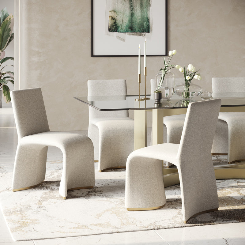 Kenda Contemporary Grey and Brushed Gold Dining Chair (Set of 2) — view 2