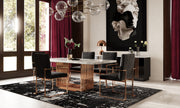Kingsley Modern Marble & Rosegold Dining Table — view 2