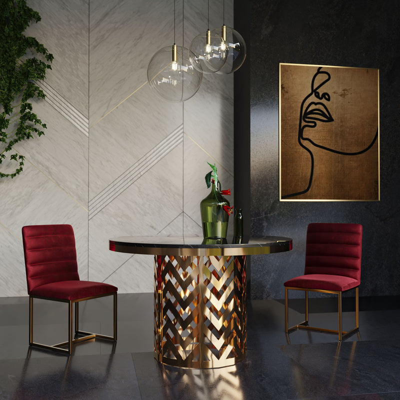 Kowal - Glam Black Marble Dining Table — view 5