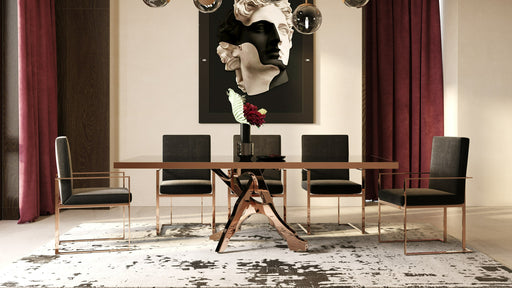 Trea - Modern Black Velvet & Rosegold Dining Chair — view 2
