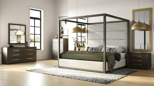 Manhattan - Contemporary Brown Oak Mirror — view 2
