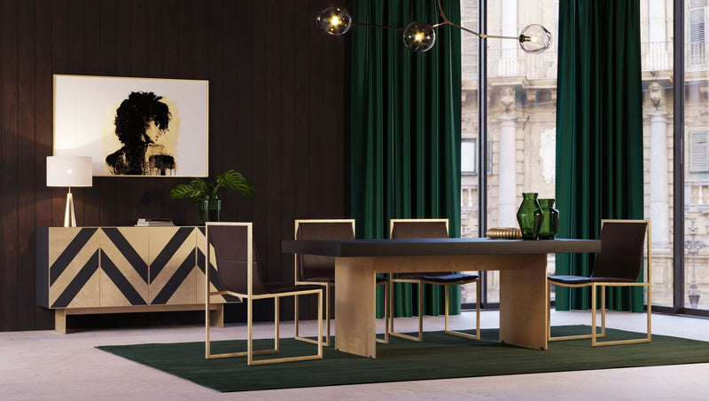 Perret - Glam Black Ash & Brushed Brass Modern Buffet — view 5