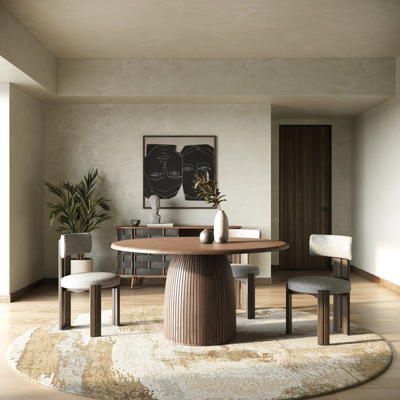 Sheridan - Mid-Century Modern Walnut Round Dining Table — view 4