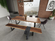 Taylor Modern Live Edge Wood Small 79" Dining Bench — view 5