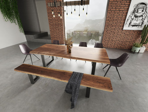 Taylor - Large 87" Modern Live Edge Wood Dining Bench — view 2