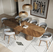 Truman - Mid-Century Modern Walnut Extendable Dining Table + 6 Chairs Set — view 2