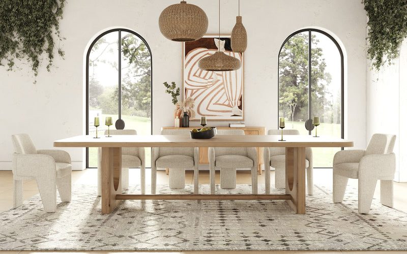 Walz - Modern Natural Oak Rectangular Dining Table — view 4