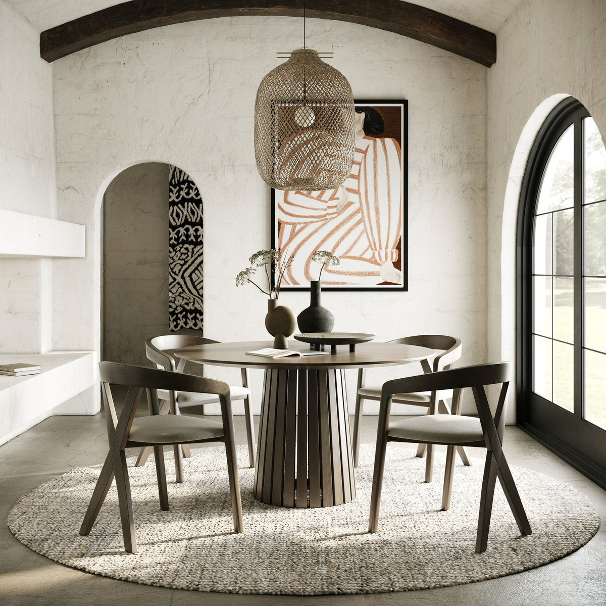 Weiss - Mid-Century Modern Wenge Round Dining Table — view 2