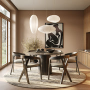 Weiss - Mid-Century Modern Light Grey Fabric + Wenge Dining Chair — view 2
