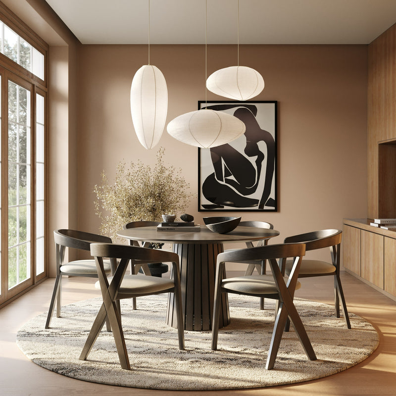 Weiss - Mid-Century Modern Light Grey Fabric + Wenge Dining Chair — view 2