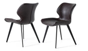 Moira - Modern Dark Brown Eco-Leather Dining Chair (Set of 2) — view 2