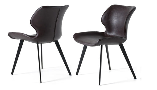 Moira - Modern Dark Brown Eco-Leather Dining Chair (Set of 2) — view 2