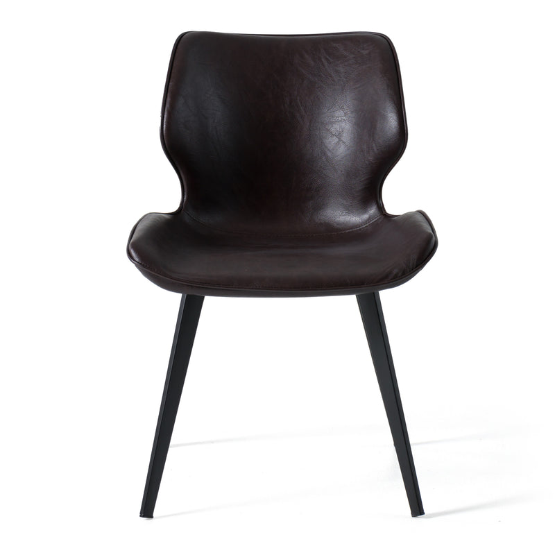 Moira - Modern Dark Brown Eco-Leather Dining Chair (Set of 2) — view 3