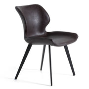 Moira - Modern Dark Brown Eco-Leather Dining Chair (Set of 2) — view 5