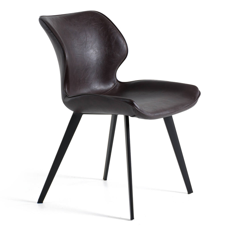 Moira - Modern Dark Brown Eco-Leather Dining Chair (Set of 2) — view 5