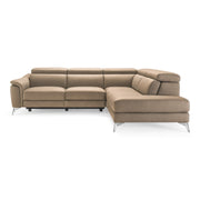 Monte Carlo - Italian Modern Cappuccino Leather Right Facing Sectional Sofa — view 2