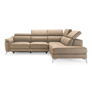 Monte Carlo - Italian Modern Cappuccino Leather Right Facing Sectional Sofa — view 4