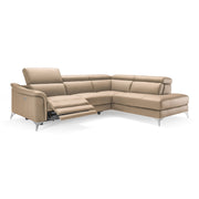 Monte Carlo - Italian Modern Cappuccino Leather Right Facing Sectional Sofa — view 5