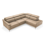 Monte Carlo - Italian Modern Cappuccino Leather Right Facing Sectional Sofa — view 3