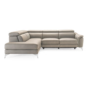 Monte Carlo - Italian Modern Grey Leather LAF Sectional Sofa — view 4