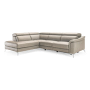 Monte Carlo - Italian Modern Grey Leather LAF Sectional Sofa — view 3