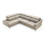 Monte Carlo - Italian Modern Grey Leather LAF Sectional Sofa — view 5