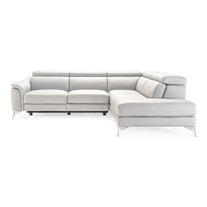 Monte Carlo - Italian Modern White Leather Right Facing Sectional Sofa — view 2