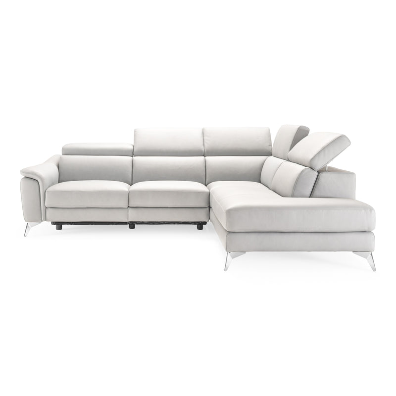 Monte Carlo - Italian Modern White Leather Right Facing Sectional Sofa — view 4
