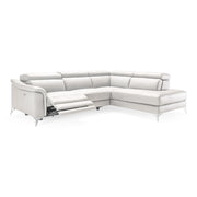Monte Carlo - Italian Modern White Leather Right Facing Sectional Sofa — view 5