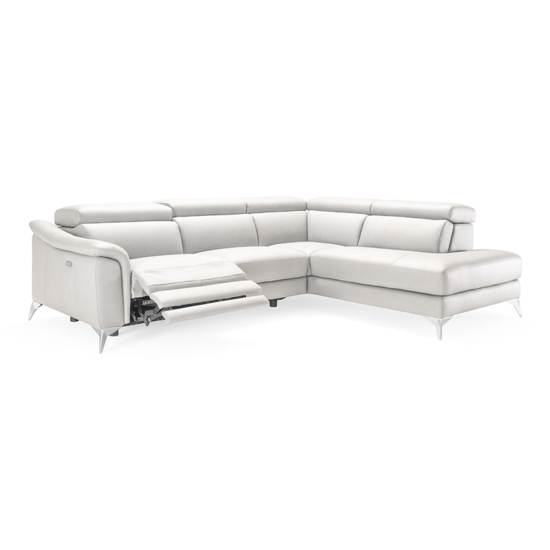 Monte Carlo - Italian Modern White Leather Right Facing Sectional Sofa — view 5