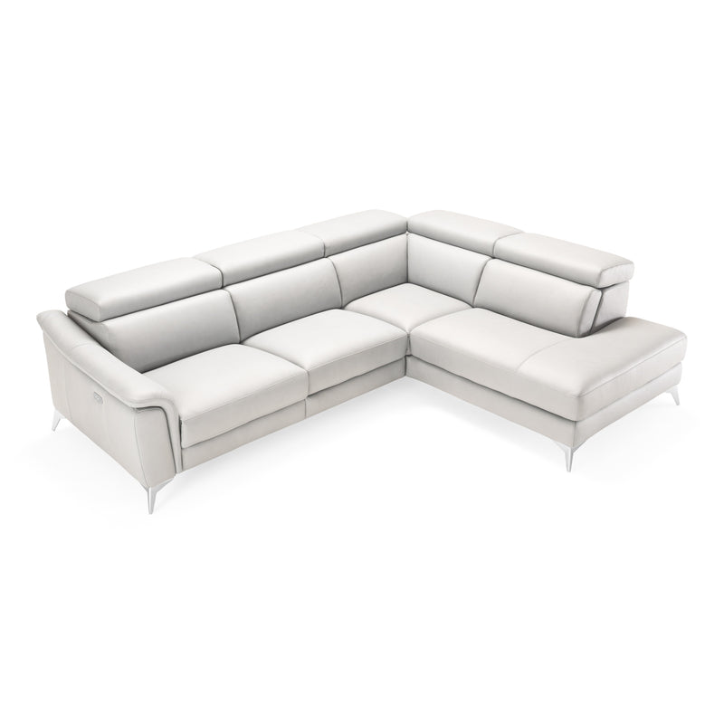 Monte Carlo - Italian Modern White Leather Right Facing Sectional Sofa — view 3