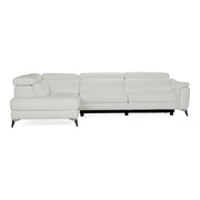 Monte Carlo - Italian Modern White Leather Left Facing Sectional Sofa