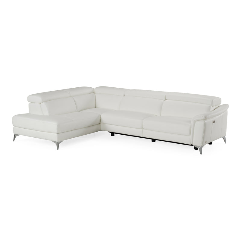 Monte Carlo - Italian Modern White Leather Left Facing Sectional Sofa — view 2