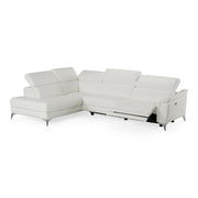 Monte Carlo - Italian Modern White Leather Left Facing Sectional Sofa — view 3