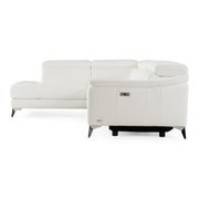 Monte Carlo - Italian Modern White Leather Left Facing Sectional Sofa — view 4