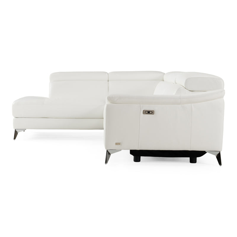 Monte Carlo - Italian Modern White Leather Left Facing Sectional Sofa — view 4