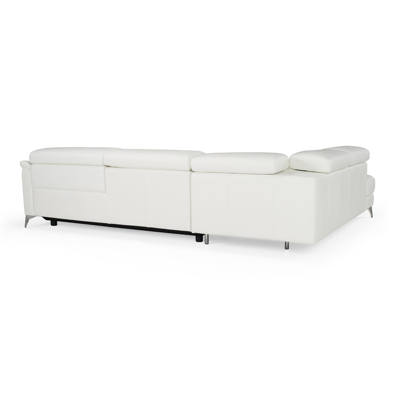 Monte Carlo - Italian Modern White Leather Left Facing Sectional Sofa — view 5