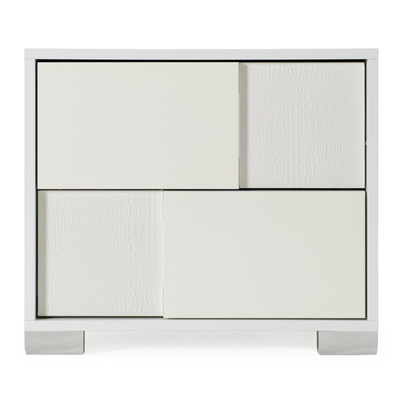 Monza Italian Modern White Nightstand — view 4