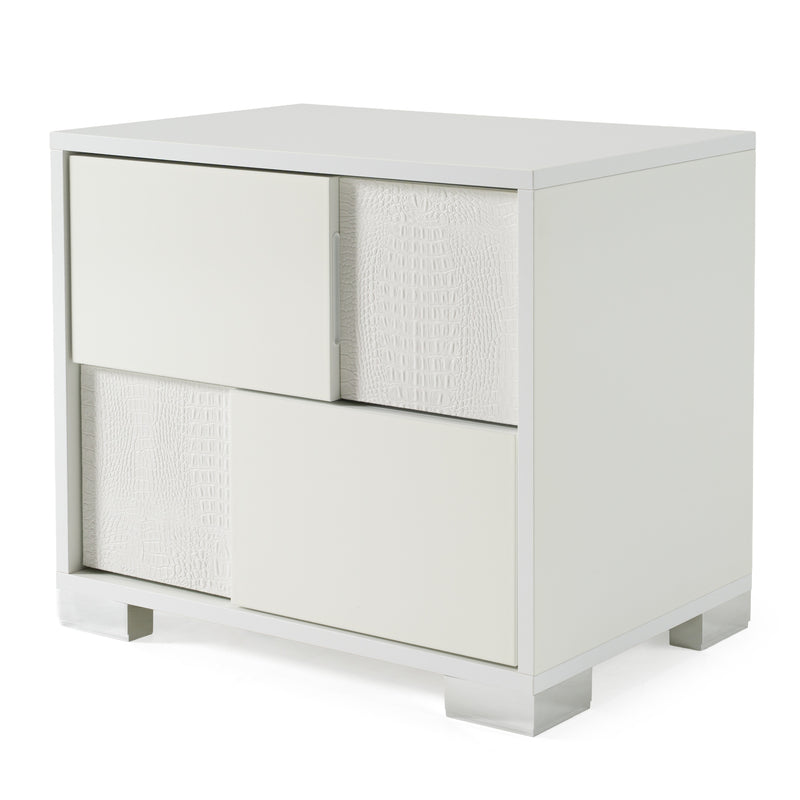 Monza Italian Modern White Nightstand — view 5