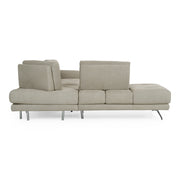 Mood - Italian Light Grey Leather Left Facing Sectional Sofa — view 3