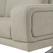 Mood - Italian Light Grey Leather Left Facing Sectional Sofa — view 5