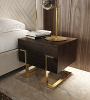 Moontide Modern Smoked Ash & Gold Nightstand — view 4
