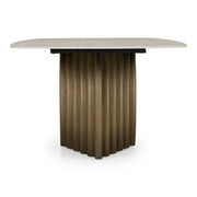 Moorgate - Modern Travertine Ceramic + Bronze Dining Table — view 5