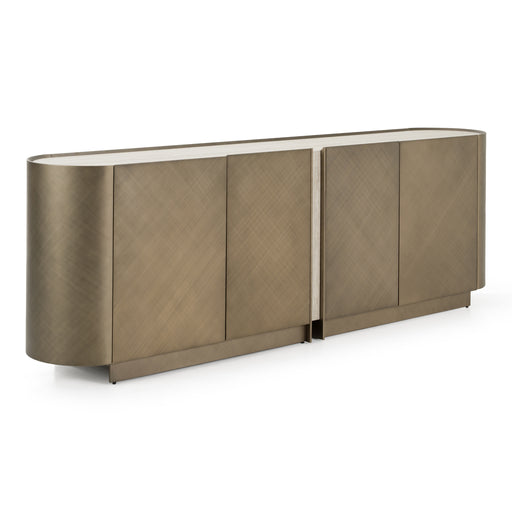 Moorgate - Modern Travertine Ceramic + Bronze Buffet — view 2