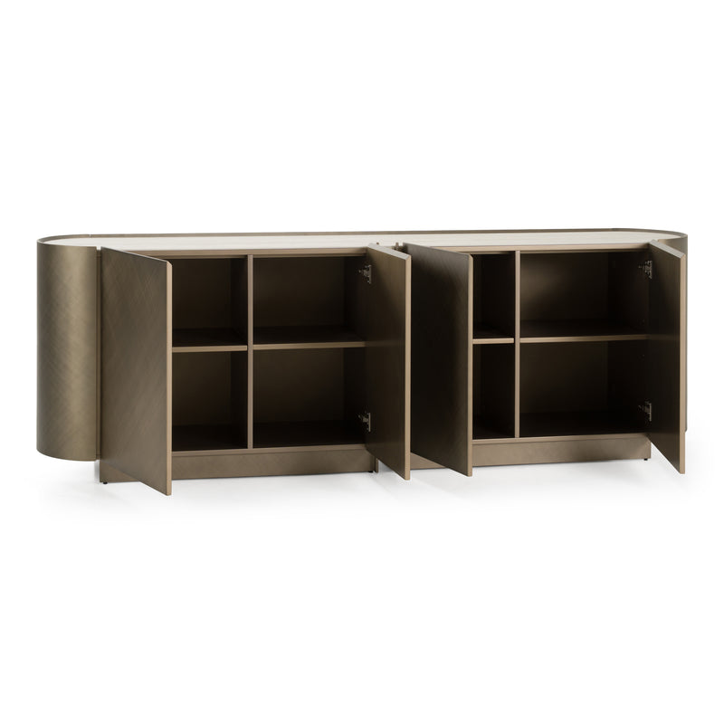 Moorgate - Modern Travertine Ceramic + Bronze Buffet — view 3