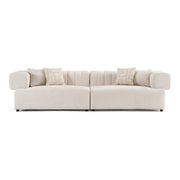 Moreno - Modern Ivory Beige Fabric 4-Seater Sofa
